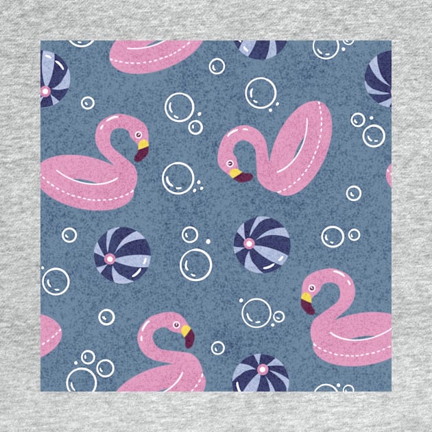 Flamingo Float in the sea by Karla-Kiky